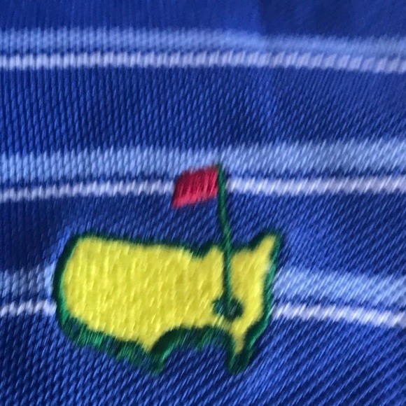 Masters Collection Blue Striped Polo Shirt, Large - Picture 2 of 7